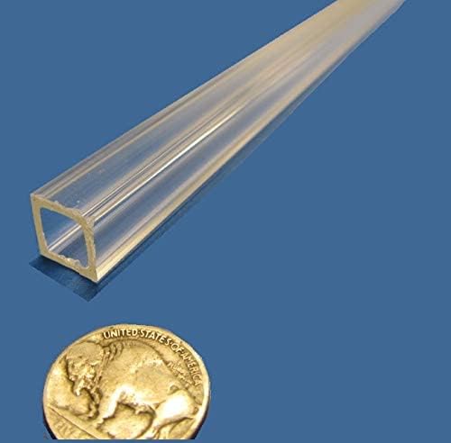 Acrylic Extruded Square Tube .500" (1/2") OD x .375 (3/8") ID x 6 Ft. Length Clear 5 pcs