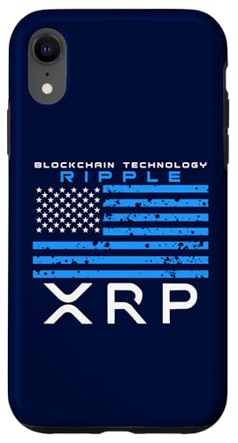 Coque pour iPhone XR Drapeau américain XRP Ripple Technologie Blockchain Crypto