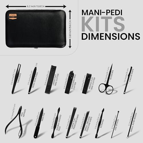 Utopia Care UC0068 Manicure Kit Nail Clippers For Men And Women, 15 Piece Professional Stainless Steel Manicure Set thumb #1