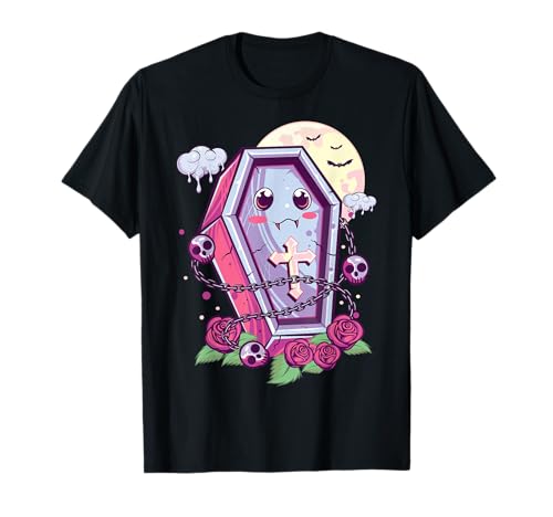 Image of Kawaii Pastel Goth Cute Creepy Coffin Menhera Occult Nu Goth T-Shirt