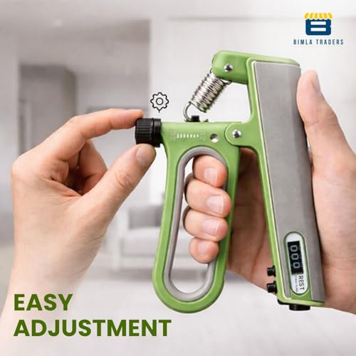 Image of CRAE Hand Gripper with Counter - Adjustable Grip Strengthener, 120 KG Capacity for Forearm, Wrist & Finger Workout Men & Women (Green)