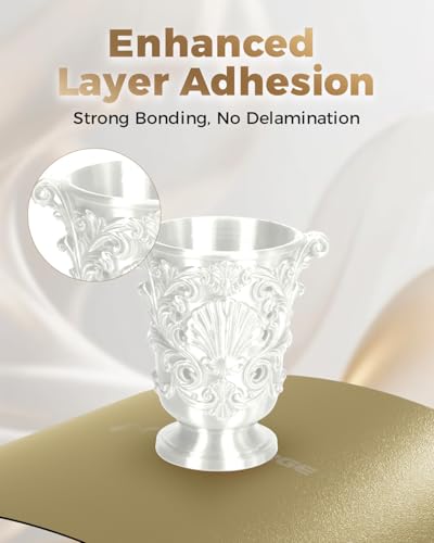 Image of VOXELAB Silk+ PLA Filament 1.75mm, Shiny Chrome-Like Finish with Enhanced Layer Adhesion, 1kg (2.2lbs) for Most FDM 3D Printers, Smooth & Flawless Printing(White)