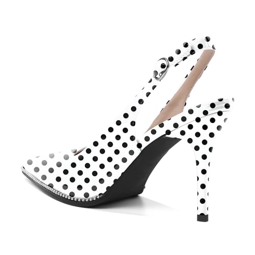 Image of SAMMITOP Women Slingback Heels Stilettos Closed Pointed Toe High Heel Silver Beaded Pumps Comfortable 3.5 Inch High Heels for Women Dressy Shoes