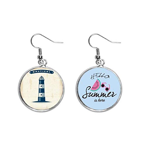 Pendientes de sandía verano océano militar para lóbulo accesorio náutico