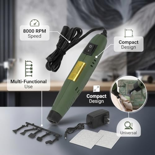8000rpm Power Sander, 100‑240V Mini Pen Sander, DIY Sanding Pen Polishing Machine for Grinding Polishing Surfaces - Thumbnail 3