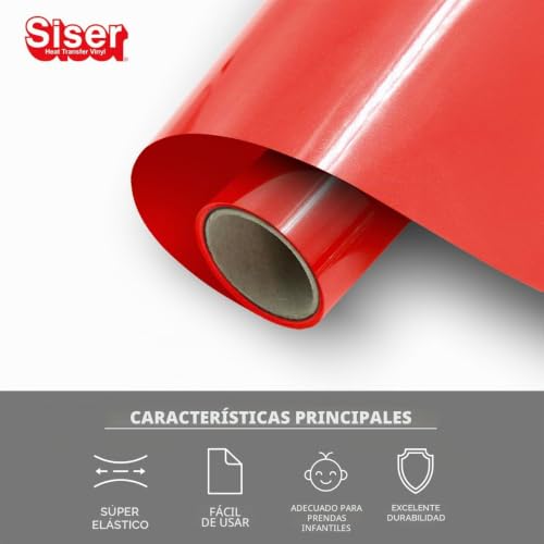 Miniatura 2 de Siser Ecostretch Rojo Vivo 30 Cm X 0,5 M, Vinilo Termotransferible Termoadhesivo Para La Personalización De Ropa Y Ropa Deportiva, Material Para Hobby Creativo