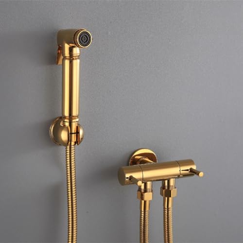 Hand Held Toilet Bidet Sprayer Gold Bidet Sprayer with Hose Bidet Sprayer Wall Mount Multifunctional All Copper Gold B
