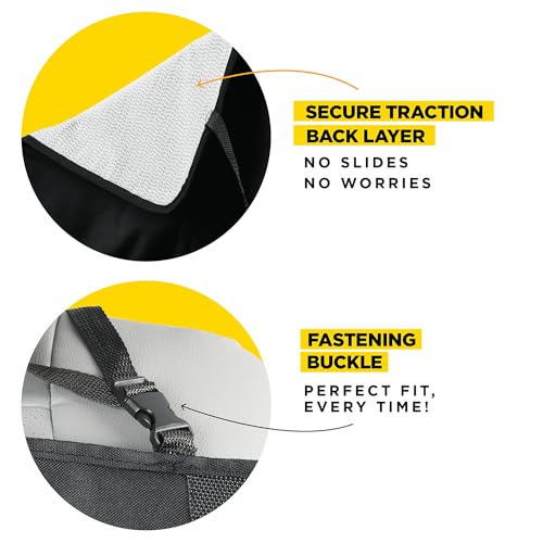 Image of lebogner Car Seat Protector for Baby and Child - Non-Slip, Thick Padded Cover with 2 Mesh Pockets - 1 Pack