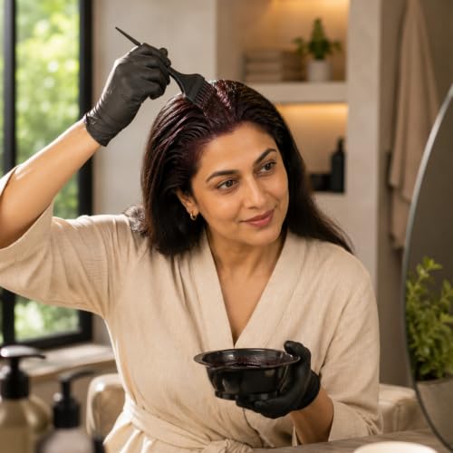 Image of Shesha Ayurveda Nilini Hair Colour - Ayurvedic, No Ammonia, No Peroxide, No Perborates, No Bleach,Natural Burgundy Colour (40g)
