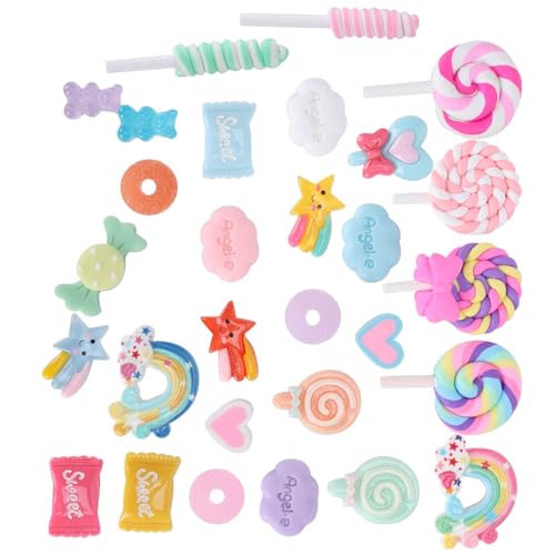 Generic Juguetes de Caramelo de Simulación Hechos a Mano Exquisita Decoración de Plástico DIY 29 Piezas para Fundas de Teléfonos Móviles, Accesorios de Fotografía, Plástico
