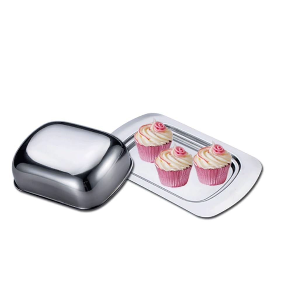 mantequera Jabonera de Acero Inoxidable con Tapa for el hogar y Utensilios de Cocina. con Tapa