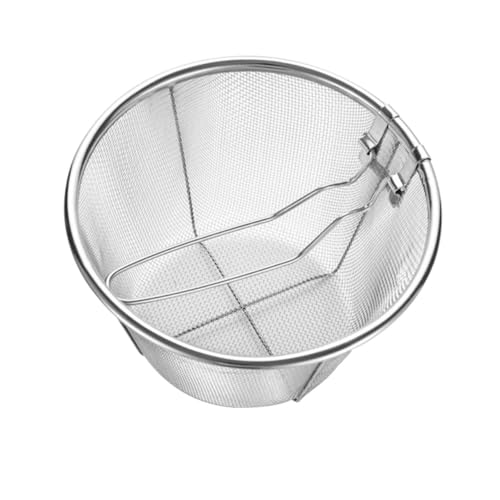 MUCKLILY Mesh Bottom Frying Basket Circular Reusable Frying Basket for Fry Daddy