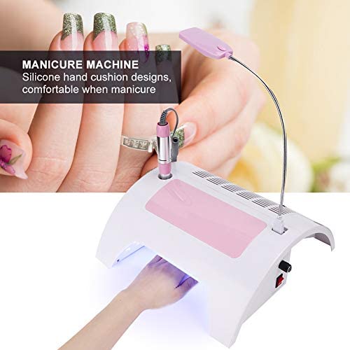 Miniatura 4 de Colector de polvo de uñas 5 en 1 con taladro, máquina eléctrica multifuncional para taladro de uñas con colector de polvo, lámpara de escritorio