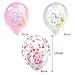 Grier Unicorn Balloons, 15pcs White Pink Latex and Gold Rose Pink Confetti Balloons for Unicorn Birthday Party Baby Shower Unicorn Theme Party Festival Party Decorations