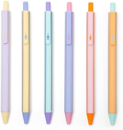 Kikkerland Inkerie Glitter Gel Pens – Refillable Pen Set in Assorted Colors – Pack of 6 image 5