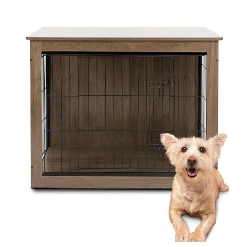 MaxxPet Caja para Perros de Madera para el Hogar, Casa de Interior Con 2 Puertas, Jaula para Salón, 98x65x68cm, Negro