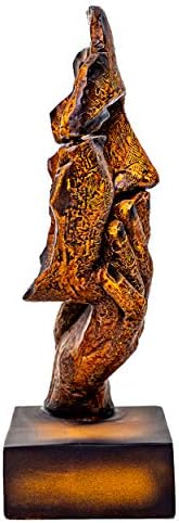 TIED RIBBONS Human Face Ornament Showpiece Sculpture Figurine Modern Art Abstract Resin Face Carving Statues for Home, Living Room, Office and Decor (Brown, 9 X 9 X 21 cm, L X B X H)
