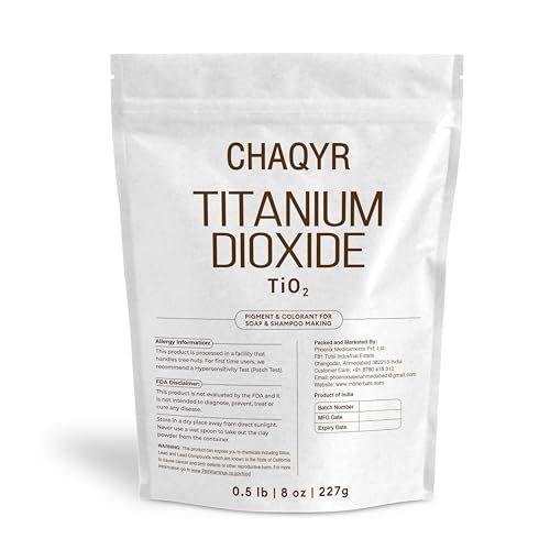 CHAQYR Titanium Dioxide Powder 8 oz Pigment for Soap Making TiO2
