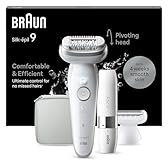 Braun Silk-épil 9 Depilatore Donna, Epilatore Elettrico Donna con Testina Flessibile per una Epilazione Semplice, Wet & Dry, Pelle Liscia a Lungo, con Testina per Rasoio Donna e Cappuccio Rifinitore