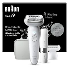 Braun Silk-épil 9 Depilatore Donna, Epilatore Elettrico Donna con Testina Flessibile per una Epilazione Semplice, Wet & Dry, Pelle Liscia a Lungo, con Testina per Rasoio Donna e Cappuccio Rifinitore