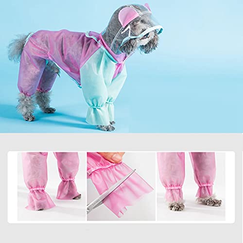 Hooded Dog Raincoat Four-Legged Full Body Dog Raincoats Waterproof Dog Poncho Transparent Hat Raincoat Rain Cape For Small Dogs Pet Waterproof Clothing Schnauzer Teddy Bichon Pomeranian #TOP2