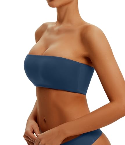 Comper Women's Strapless Bras Wireless Tube Top Comfortable Stretchy Padded Bandeau Bra Casual Bralette Everyday Bra — view 2