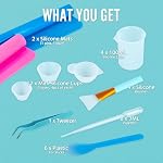 Epoxy Resin Mixing Tools Kit 36Pcs, Reusable Soft Silicone Resin Tools Supplies, Includes A3 Silicone Mats, Measuring Cups, Dropper Pipettes, Stir Sticks, Brushes, Resin Casting DIY Jewelry Making