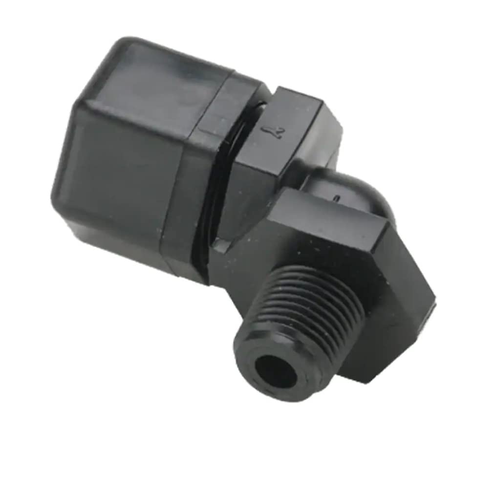 Parker HannifinP6ME6 Fast & Tite Polypropylene Male Elbow Fitting, 90 Degree Angle, 3/8" Compression Tube x 3/8" Male NPTF, Black