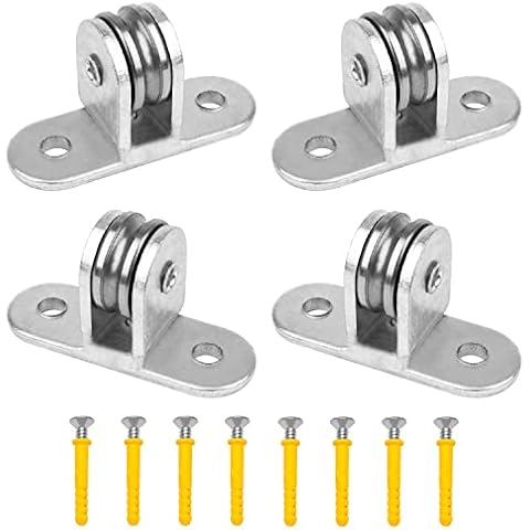 4 Piezas Poleas para Cuerda, 60mm Mini Poleas Exterior para Cables Cover