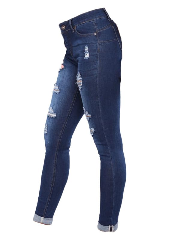 Andongnywell Cute Ripped Jeans for Women Distressed Skinny Slim fit Jeans Juniors and Plus Sizes2