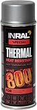 INRAL Vernice resistente al calore, in alluminio opaco, per superfici metalliche, colore durevole, resistente al calore, 400 ml, ad asciugatura rapida, opaca, per il fai da te