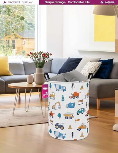Image of Laundry Hamper Large Canvas Fabric Storage Basket Vehicles