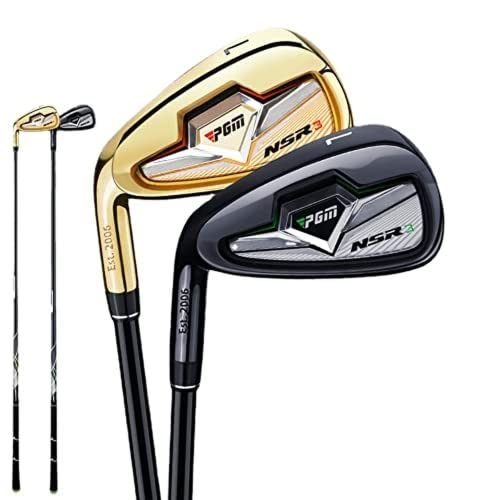 Nsr3#7 Golf Club Iron Left Handed Golf Irons Mens Professional Practice Pole R/S Shaft Stainless Steel Head Golf Driver Sports (Black,Carbon Rod-S) #TOP1