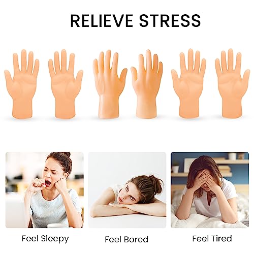 Image of ZAKVOOR 16 Pcs Tiny Finger Hands Mini Realistic Little Small Hands Puppets for Show Gag Performance Party Favors, 8 Left & 8 Right
