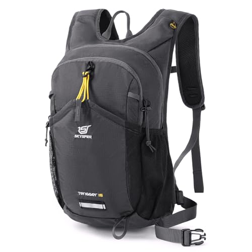 SKYSPER Wanderrucksack, 15L Kleiner Rucksack Leicht Tagesrucksack Damen Daypack für Wandern Hiking Backpack Herren