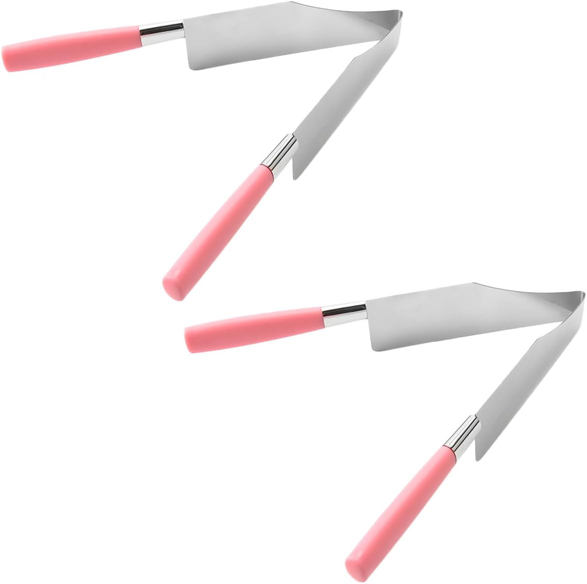 2pcs Cake Slicer Cake Cutting Tools Stainless Steel Decorating Supplies for Wedding Party Hotel Restaurant Random Color