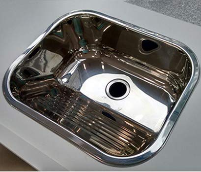 Tanque inox 50x40x22cm para lavanderia polido acompanha a válvula