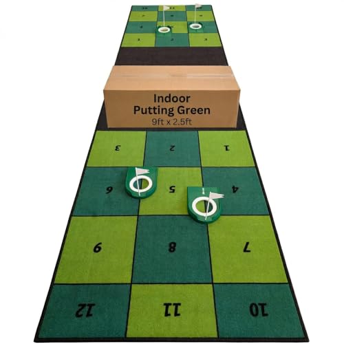 Indoor Putting Green Mat with 4 Cups