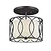 Troy Lighting C1283DB Sausalito - Three Light Semi-Flush Mount, Deep Bronze Finish with Linen Shade