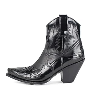 Sendra Laarzen – 16695 dames cowboy laarzen met hak en kant – stijlvolle laarzen – zwart
