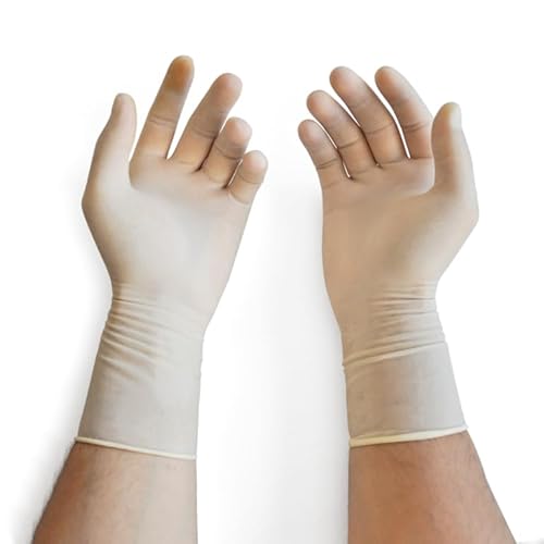 5 Paar chirurgische Handschuhe aus Naturlatex, steril, ungepudert, für empfindliche Haut, Größe 7,5