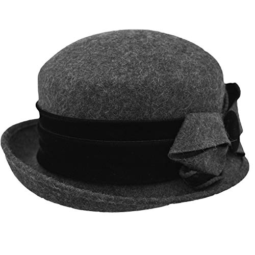 Chapeau feutre de laine imperméable haut de gamme Magda pour femme gris M