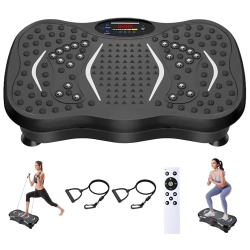 FITSUPPORT Plataforma Vibratoria, Plataforma De Placa de Vibración Mejorada 2025 para Drenaje Linfático, 120 Velocidades Ajustables con Capacidad De 450 Libras, Adecuada para Hombres y