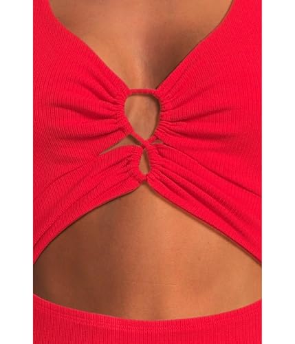 Image of L*Space Camille Dress for Women, Fitted Ribbed Maxi, Ankle Length, Sleeveless Scoop Neck, Side Slit & Waist Cutouts