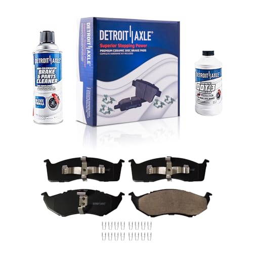 Image of Detroit Axle - Front Brake Pads for Chrysler Concorde Town & Country LHS | Dodge Caravan Intrepid Eagle Vision Plymouth Grand Voyager, Ceramic Brake Pads Replacement