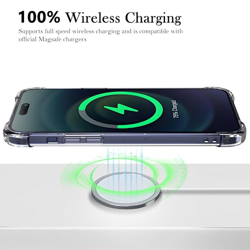 BOBULIER Capa para iPhone 16 Plus, transparente [teste de queda de nível militar] Design fino e fino com airbags de 4 cantos, proteção antiamarelamento e à prova de choque