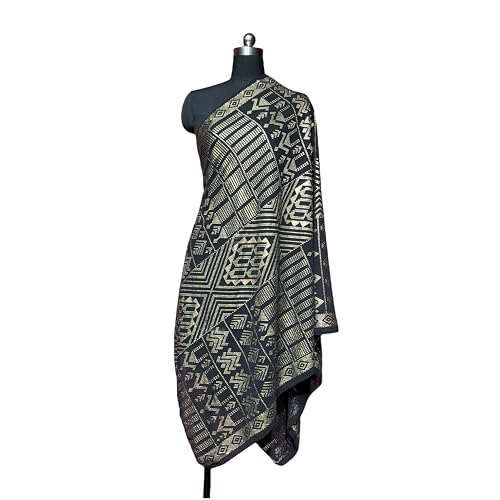 OverSize 1920's Vintage Gorgeous Style Women's Assuit Shawl Faux Assuit Foil Print Pearl Chiffon Headband Scarf Hajib4