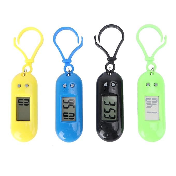 Mini Capsule Digital Watch Keychain (Pack of 3) – Portable Plastic Electronic Pocket Clock with LCD Screen, Hanging Buckle Clip-On for Student Exams, School Backpacks, and Travel Accessories-image-35