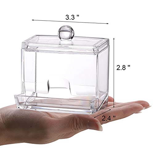 Tbestmax 7 Oz Cotton Swab Pads Holder, Qtip Cotton Buds Ball Dispenser, Bathroom Containers Canister Organizer, Clear Apothecary Jar For Storage 1 Pcs #TOP1