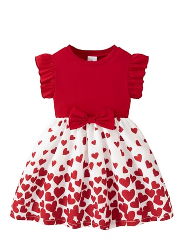 Toddler Little Girls Casual Dress Ruffle Short Sleeve Floral Dress Summer Spring Clothes 2-7 Years